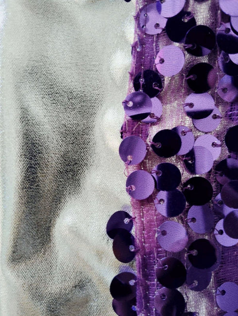 BookMyCostume Western Dance Costume for Girls Kids - Purple & Silver - Top with Frock - Premium